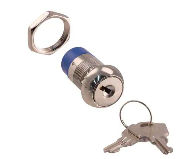 SWITCH KEYLOCK LARGE SPDT 2POS 4A 28VDC 1KEY PULL NO=A126 3-PIN TBA *D*