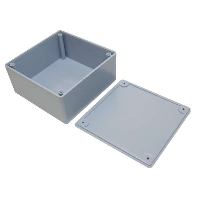 ABS ENCLOSURE GREY 105x105x52mm WITHOUT RIBS S30A-GREY RIBLESS