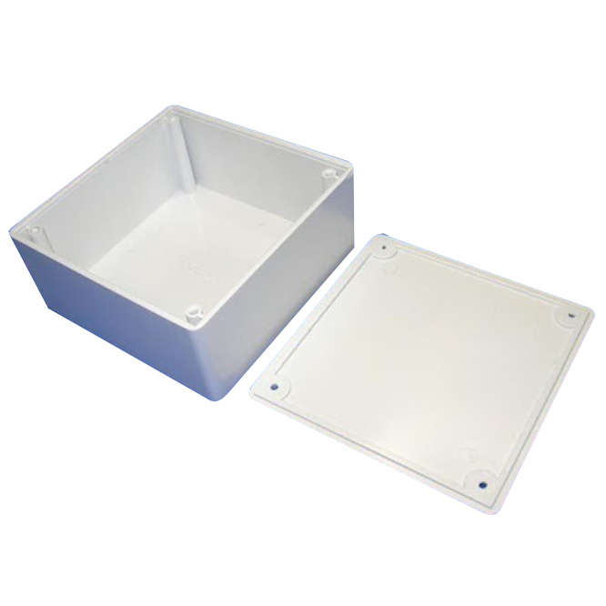 ABS ENCLOSURE WHITE 105x105x52mm WITHOUT RIBS S30-WHITE RIBLESS