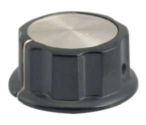 KNOB SILVER WITH MARKER 45x21mm 6.4mm HOLE MF-A05-6.4