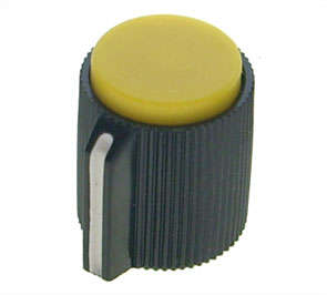 KNOB PLA YEL SCR LIN 13x13x6.4 KN113-C YELLOW