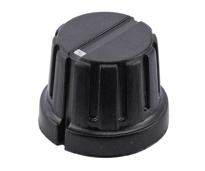 KNOB PLA BLK RND LIN 21x16x6.4 S8878-BK