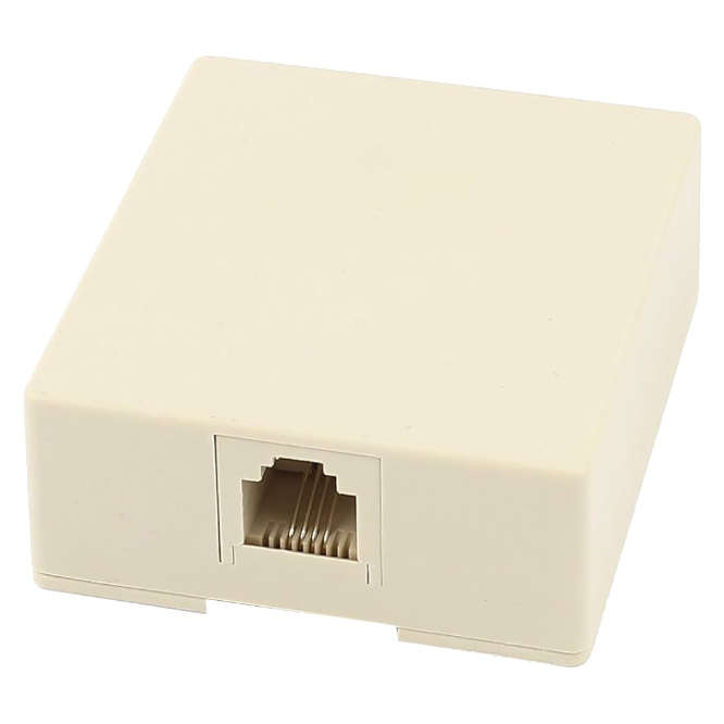 RJ11 SURFACE MOUNT BOX 6P4C BEIGE SA6P4C