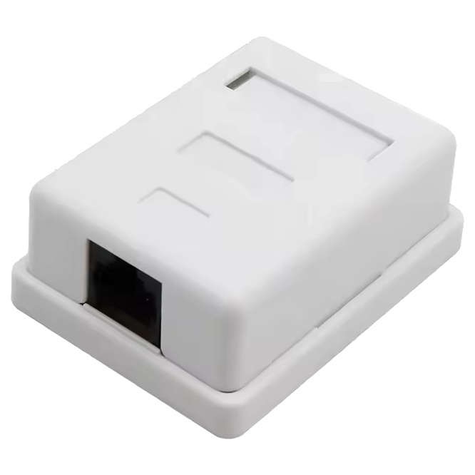 WALL / SURFACE MOUNT NETWORK SOCKET 1xRJ45 CAT5E SA8P8C5E
