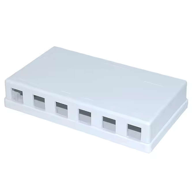 SURFACE MOUNT ETHERNET EMPTY BOX 6 PORT WHITE SA8P8CB6