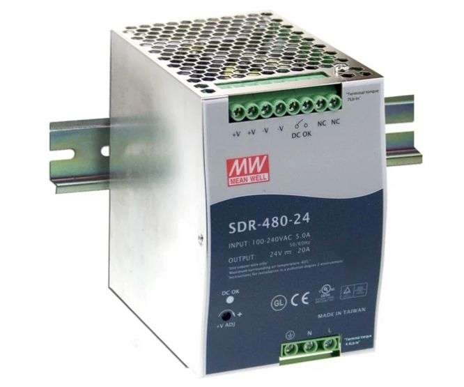 POWER SUPPLY D/R I=220 O=48V 10A 480W SDR-480-48