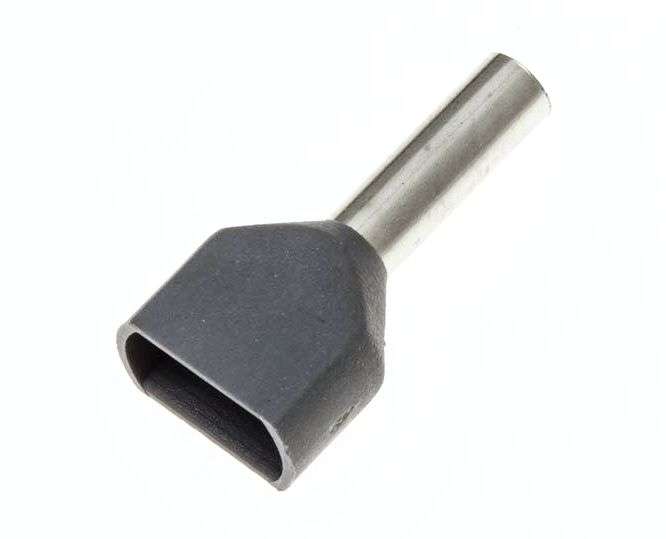 TERMINAL BOOT LACE DUAL WIRE GY L=10 ID=1.8 GREY SG57734
