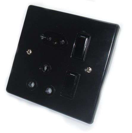 SOCKET MAINS 16A BLACK 6859/008/6529/108