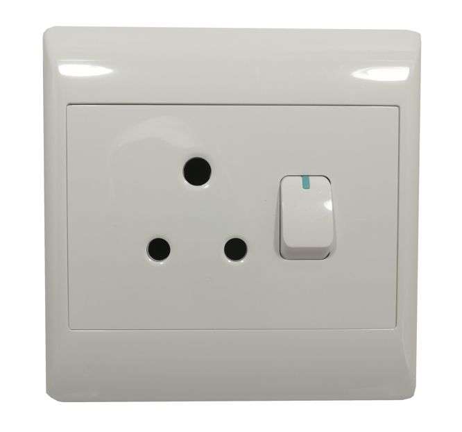 SINGLE WALL SOCKET FLUSH MOUNT 4X4 16A STI-1075