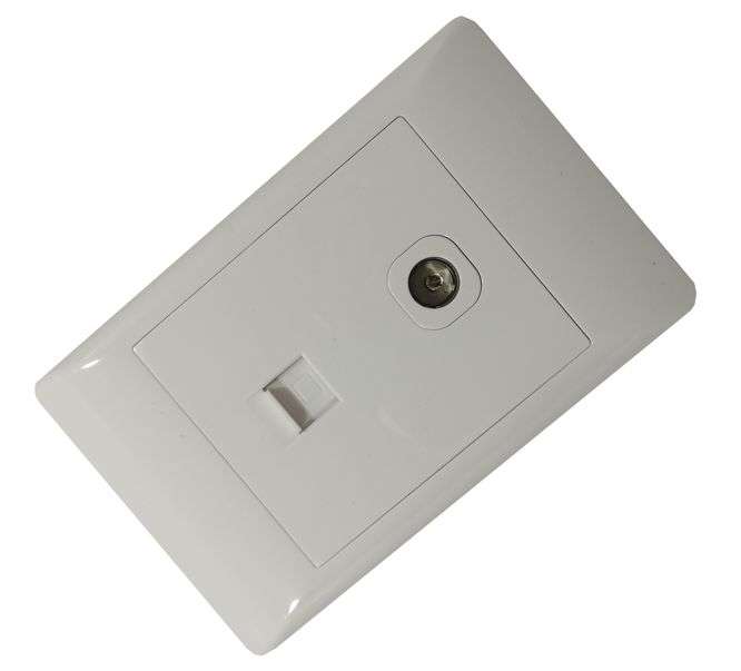 TV AND RJ45 COMPUTER WALL SOCKET 4X2 STI-1290
