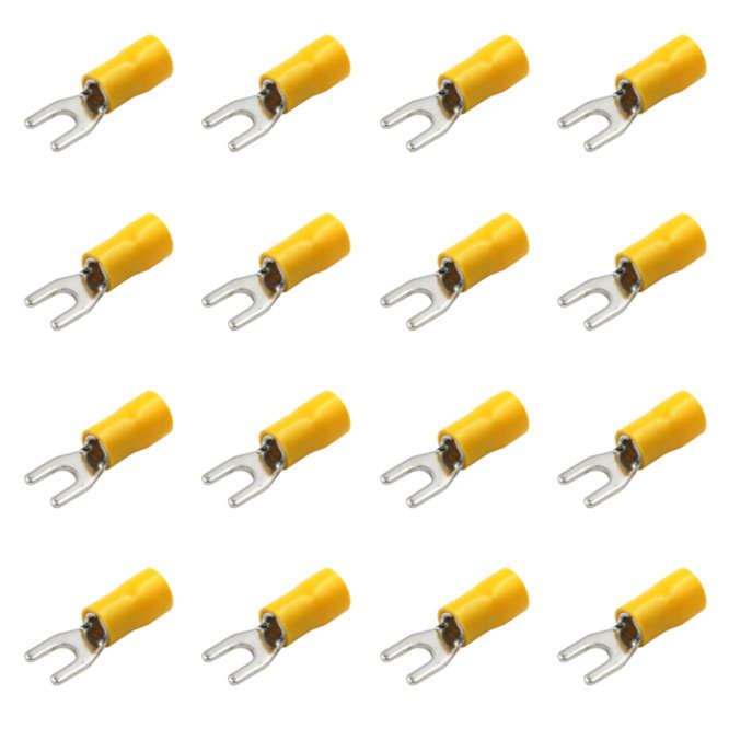VINYL PRE-INSULATED FORK TERMINAL 4.3mm YELLOW - 1K/BAG SV 3.5-4S