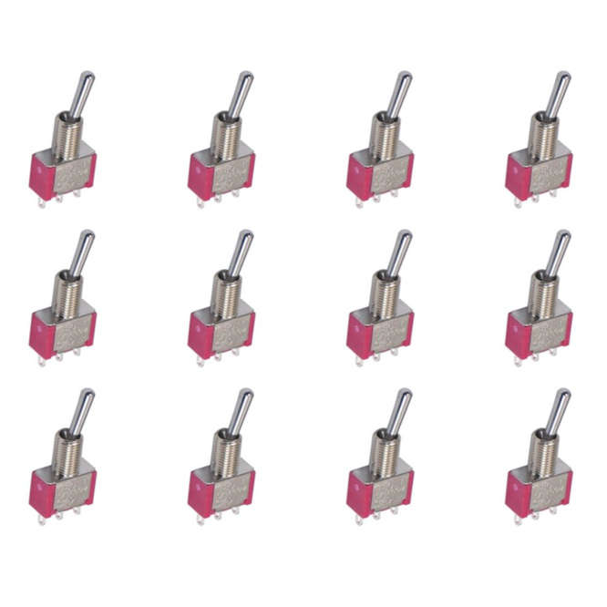 MINI TOGGLE SWITCH SPDT ON-(ON) SOLDER TAGS -100/TRAY T80T-8013A-SEBQ