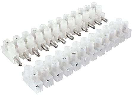 STRIP CONNECTOR 12W 6A FEED THROUGH WHITE MALE & FEMALE SET T06-MC12