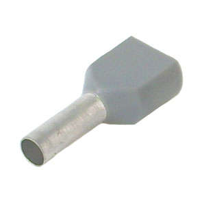 GREY NYLON-INSULATED DUAL CORD END TERMINAL L=10 - DEBULK TEVN7510