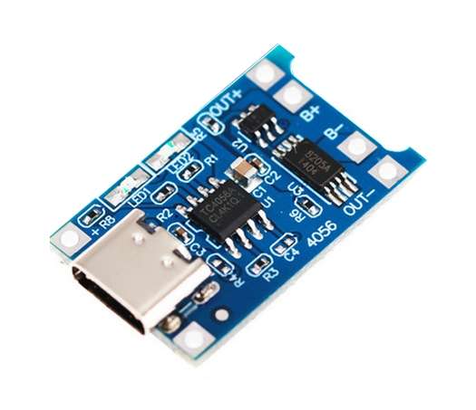 USB-C LITHIUM 18650 BATTERY CHARGER 1A  TP4056-USB-C / 200655