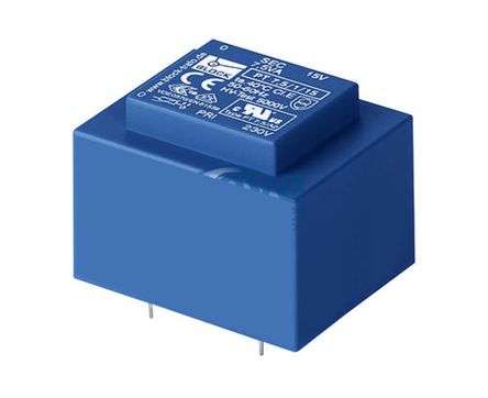 TRANSFORMER P=230V S=2x12V 22VA PCB PT22/2/12