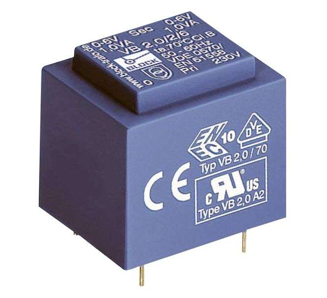 TRANSFORMER P=230V S=18V 66mA 1.2VA PCB VB 1,2/1/18