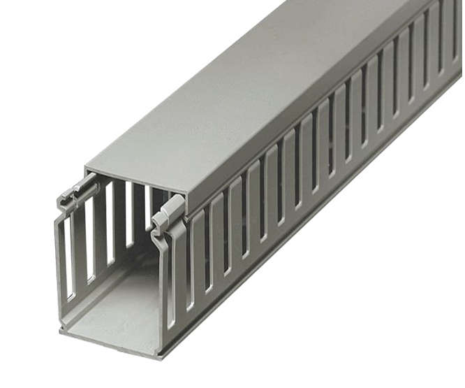 PLASTIC TRUNKING SLOTTED 25x40x2M GREY NO HOLES TS-25X40-NO HOLES