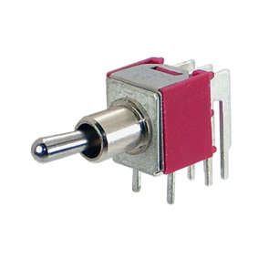 MINI TOGGLE SWITCH DPDT R/A ON-ON PCB TS-7-TE1Q-H-Z54