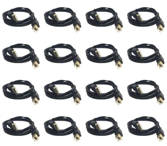 LEAD USB A-PLUG B-PLUG BLACK 1.8M - 30/BAG U2-AB-ID-2