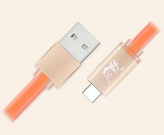 LEAD USB-A TO USB-C FLAT, DATA ORANGE - 1M 170384