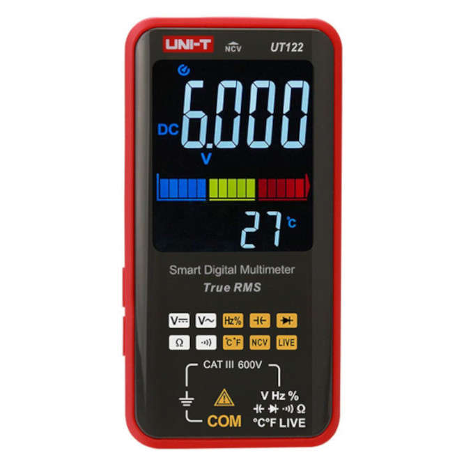 MULTIMETER 3.1/2 DIG. AUTO RANGE RES,CAP,TEMP,FREQ,VAC/VDC UT122