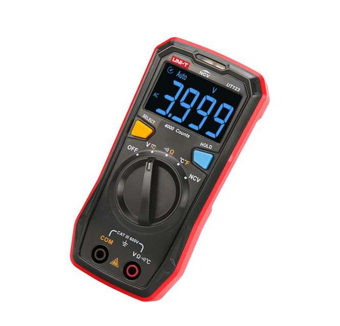HAND HELD MULTIMETER DMM 3 1/2 DIGITS VAC/DC,RES,TEMP,NCV UT123