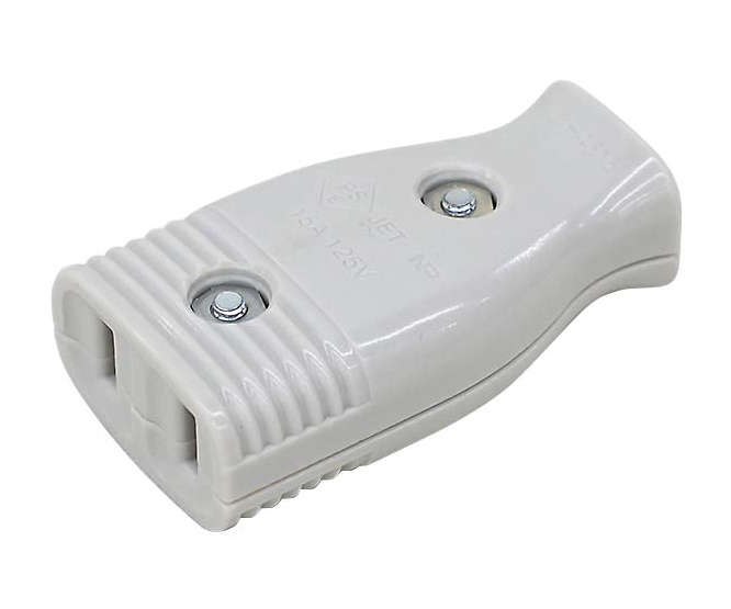 AC SOCKET 2P FLAT US INLINE 10A @ 250V / 15A @ 125V WH4615