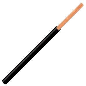 WIRE SOLID 0.34 1.6MM BLACK - MPQ=10 UL1007-SOLID-AWG22-BLACK *DBK*