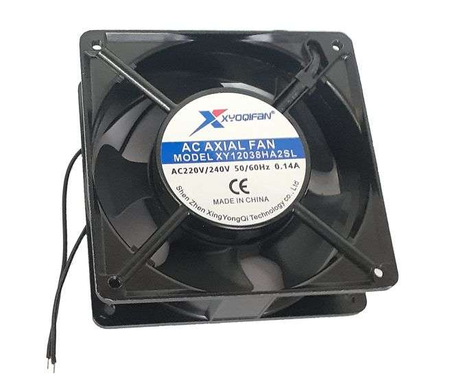 220V AXIAL COOLING FAN 120sqx38mm BAL 87CFM LEADS XY12038HA2BL