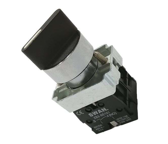 ROTARY SELECTOR SWITCH 3POS DPST (ON)-OFF-(ON), MOM 2NO PB-ADP2-BD53