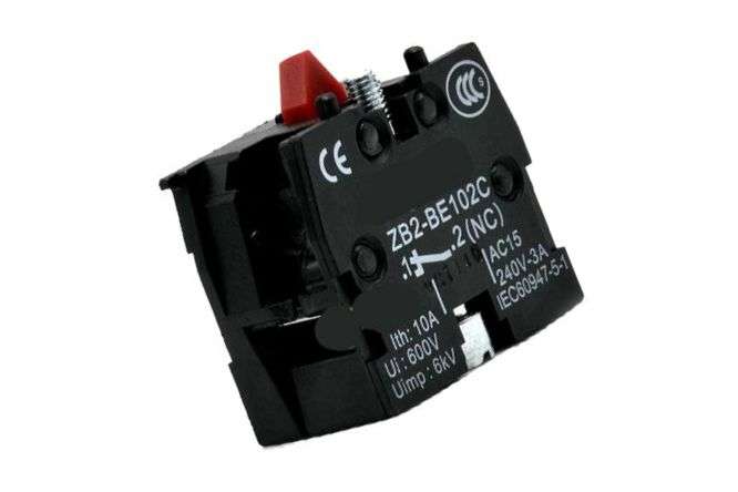 PUSH BUTTON CONTACT BLOCK N/C FOR NP2 PB-ZB2-BE102