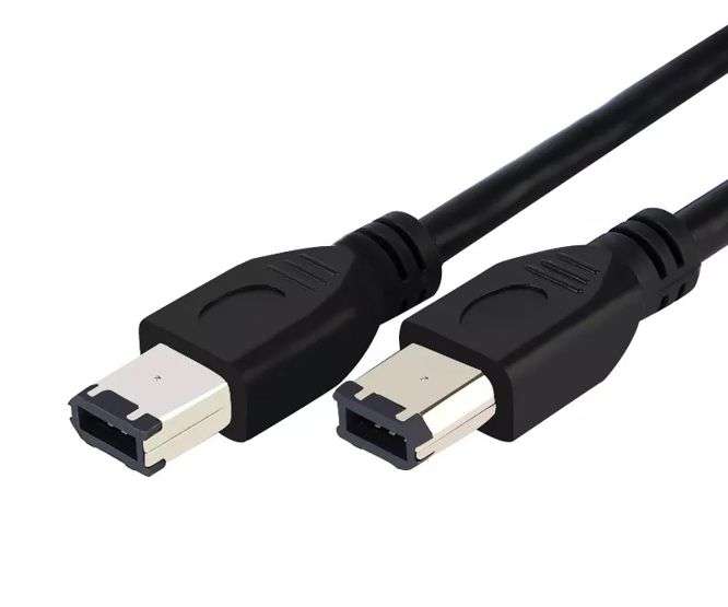 IEEE1394 LEAD 6WAY PLUG TO PLUG 1M BLACK NYLON MESH 1m FW-66-GT-1