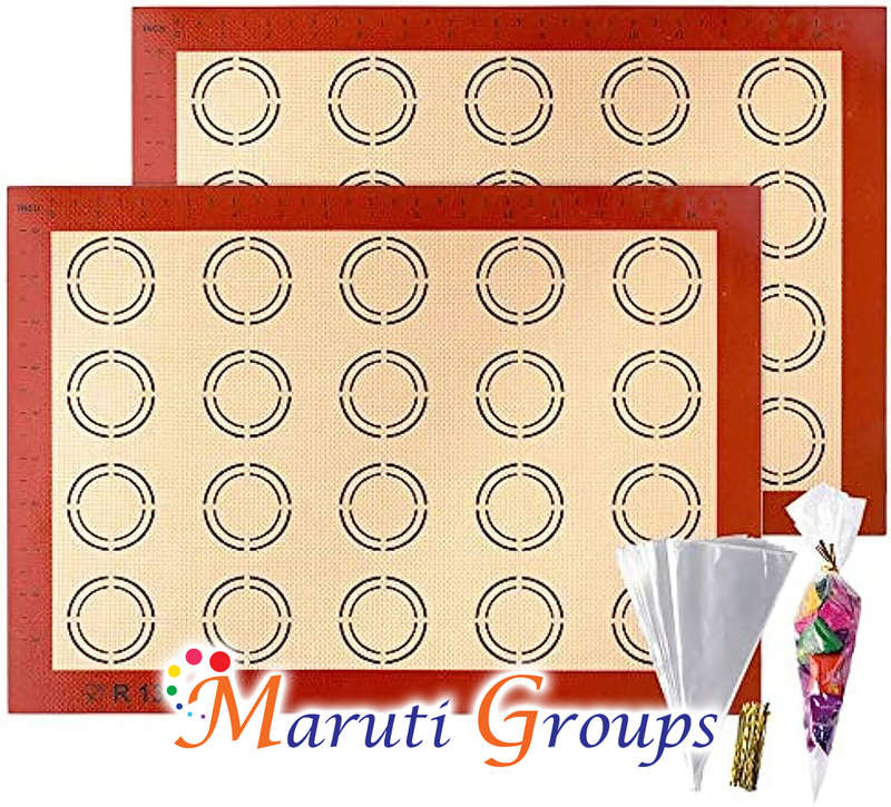 Silicone Baking Mats, Non Stick Macaroon Baking Mat, Perfect Silicone Liner for Making Macarons, Pas