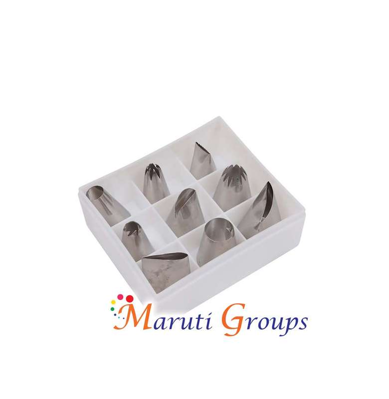 9pc Biscuit Nozzle Stainless Steel Nozzle Set / Ruffle or Petal nozzles