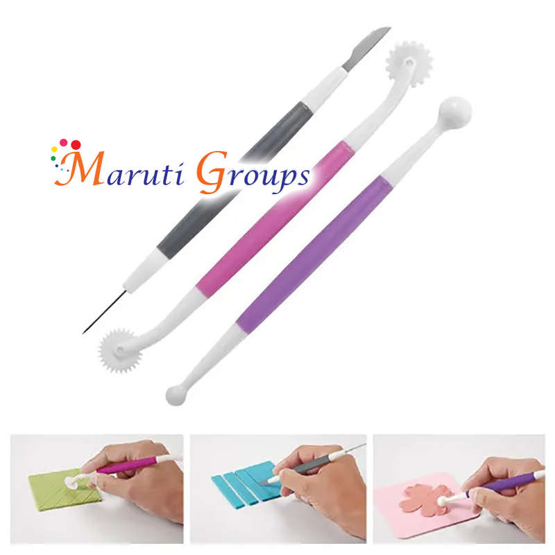 3pcs Fondant Modeling Tools Set Gum Paste for Cake Decorating - Baking tool