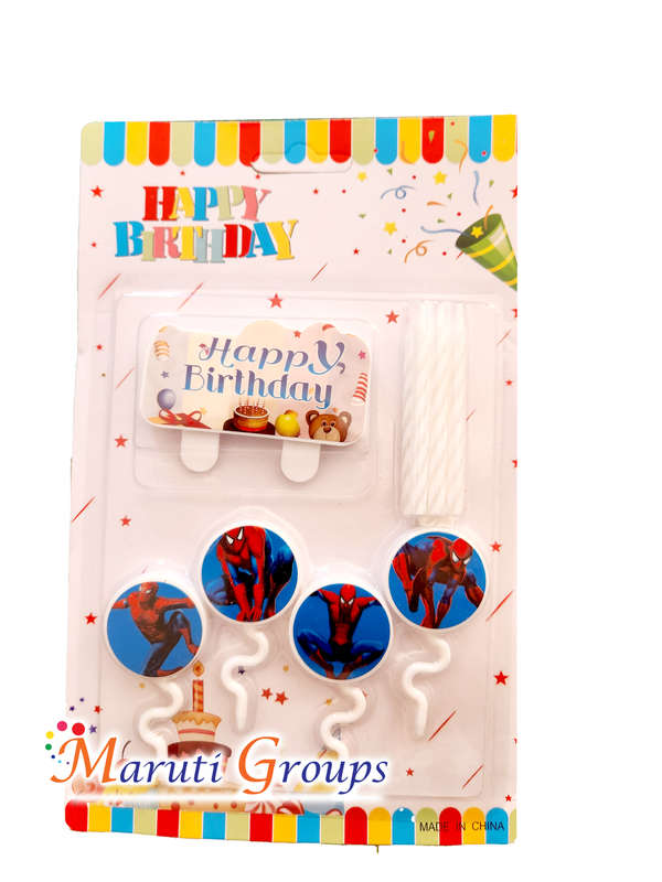 Spider-man Candles Set for Cake Decorating - Sorted Pictures - Happy Birthday Candles