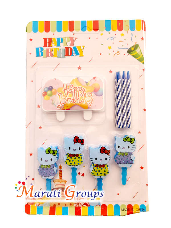 Hello kitty Candles Set for Cake Decorating - Sorted Pictures - Happy Birthday Candles