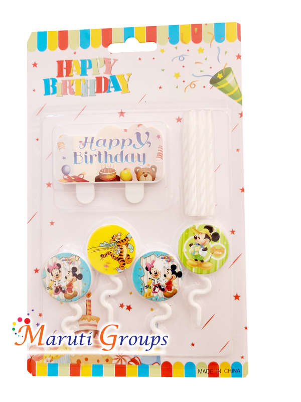 Mickey Mouse Candles Set for Cake Decorating - Sorted Pictures - Happy Birthday Candles