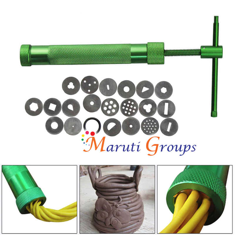Metal Clay Baking Fondant Extruder -20 Steel Pattens