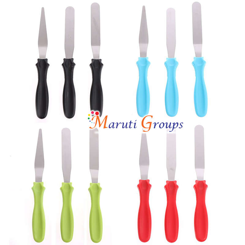 3pc Cake Spatulas Set Stainless Steel Cake Butter Spatula Baking Tool - Cake Decorating