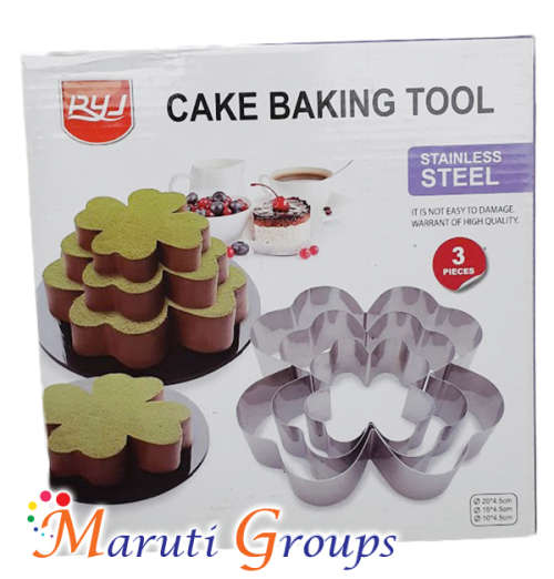 3pc Flower cake pan set. (cookie cutter) 10cm,15cm,20cm for Cake Decorating - Baking tool