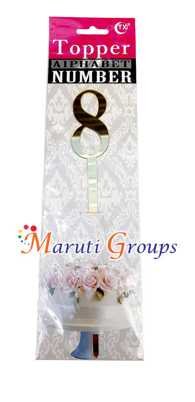 Numbers 8 Cake Topper for cake decorating - Silver