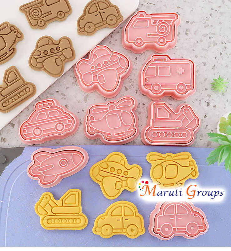 Transport - Car Plane Boat Rocket  Police car Cookie and Press Cutter