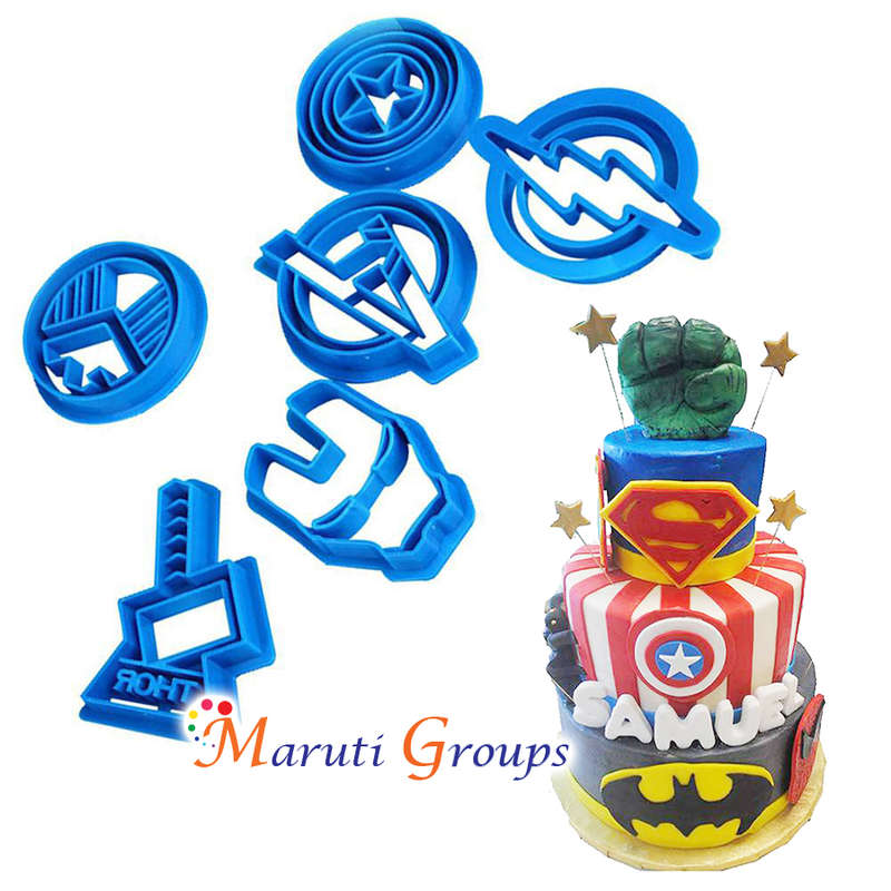 6pc Avengers Cookie Cutter Set - Thor, Iron Man, Captain America
