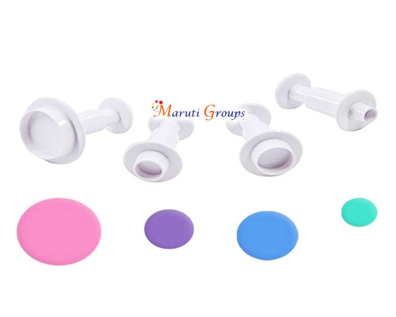 3pc Mini Round / Circle Plunger Cookie cutter
