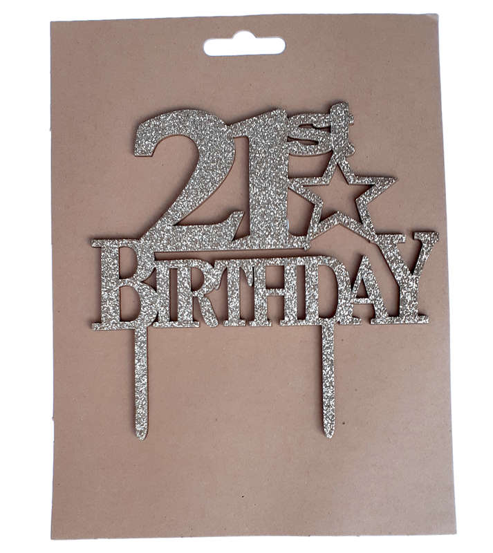 21st Birthday Cake Topper for cake decorating - Bronze