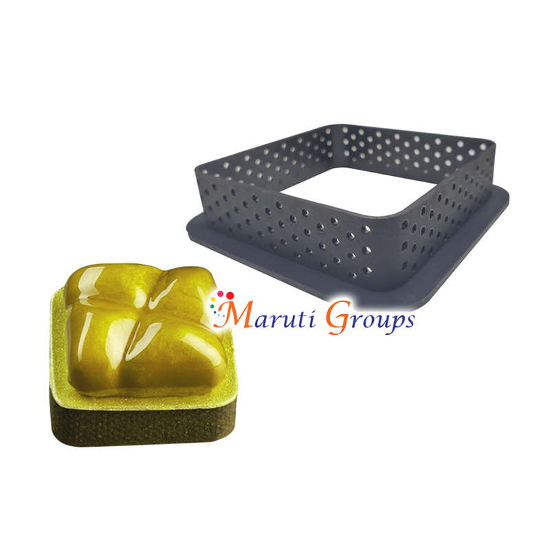 Square Tart Ring, Heat-Resistant Perforated Cake Mousse Ring for cake decorating