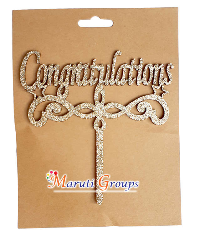 Congratulations Cake Topper For Cake Decorating - Bronze