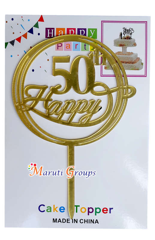 Happy 50th Cake Topper For Cake Decorating